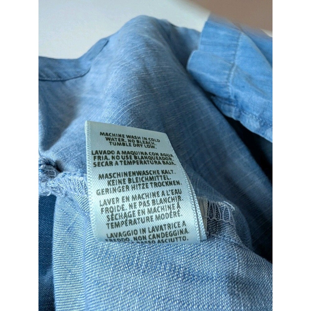 Anthropologie Cloth & Stone Chambray Top Shirt‎ Short Sleeve Womens Small S 159 - Picture 5 of 5